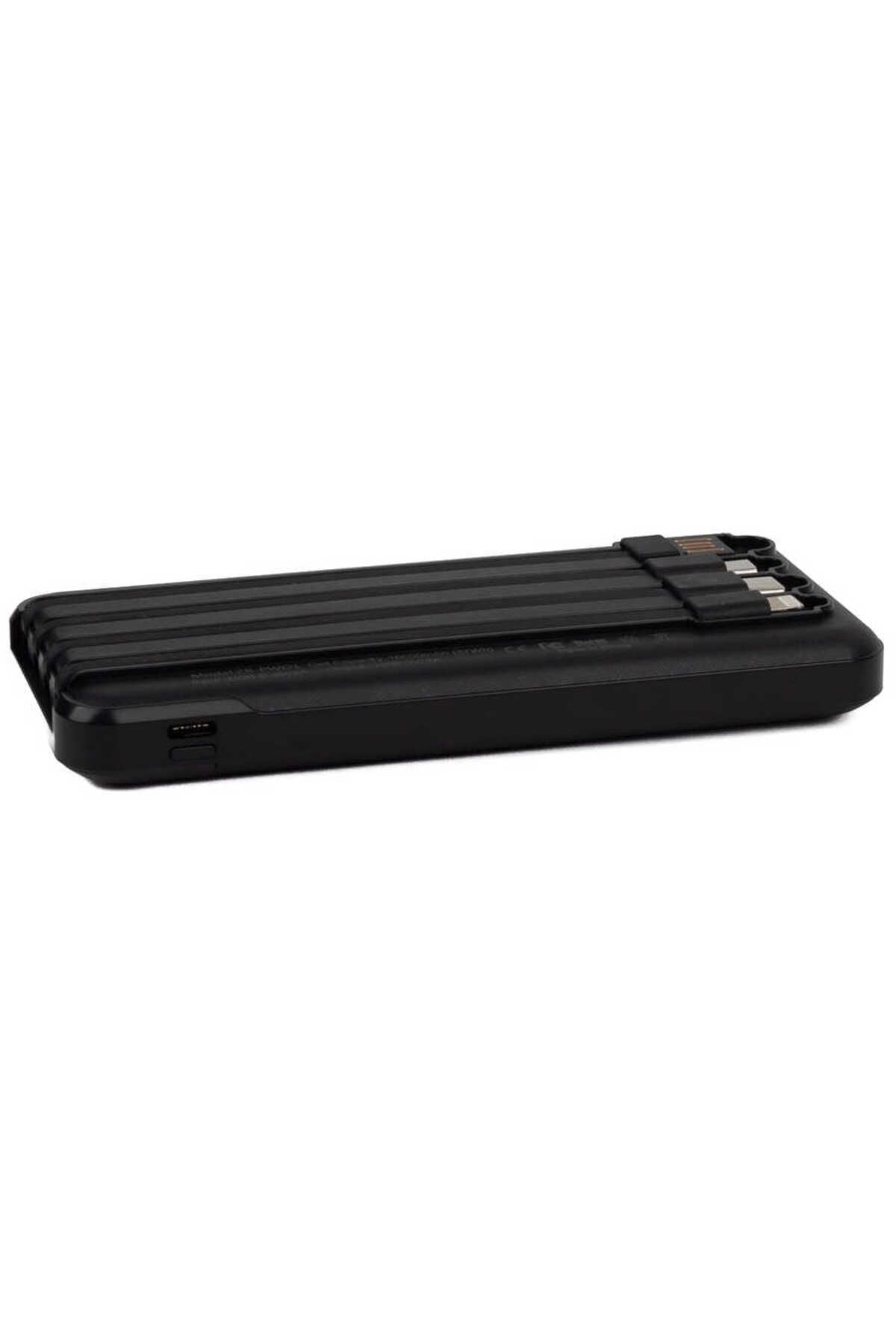 Zore ZR-PW01 Type-C - Micro - Lightning Led Göstergeli Taşınabilir Powerbank 10000 mAh-Beyaz