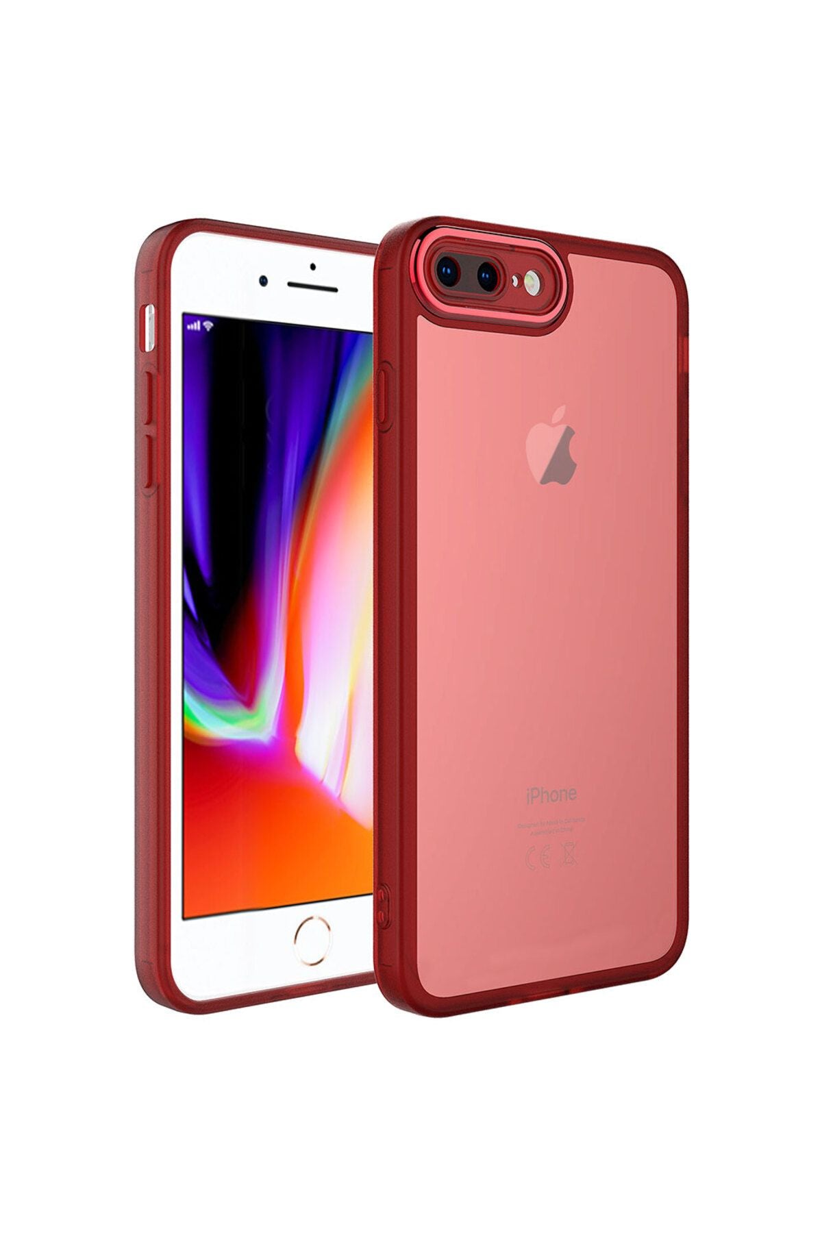 iPhone 8 Plus Kılıf Kamera Korumalı Transparan Zore Post Kapak - Mavi