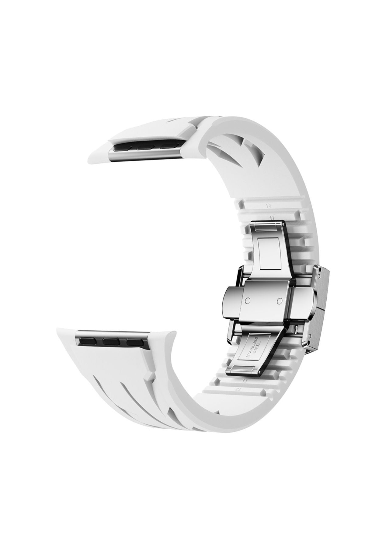 Apple Watch 7 45mm KRD-127 Metal Tokalı Silikon Kordon-Turuncu
