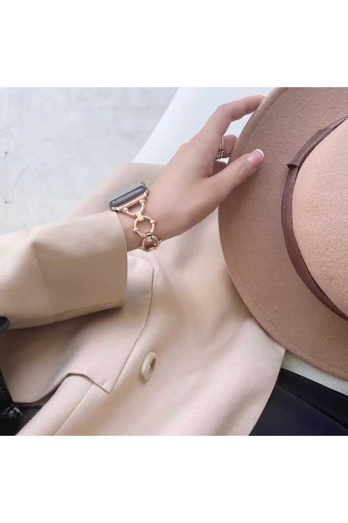 Watch 38mm Uyumlu KRD-56 Metal Zore Kordon-Siyah