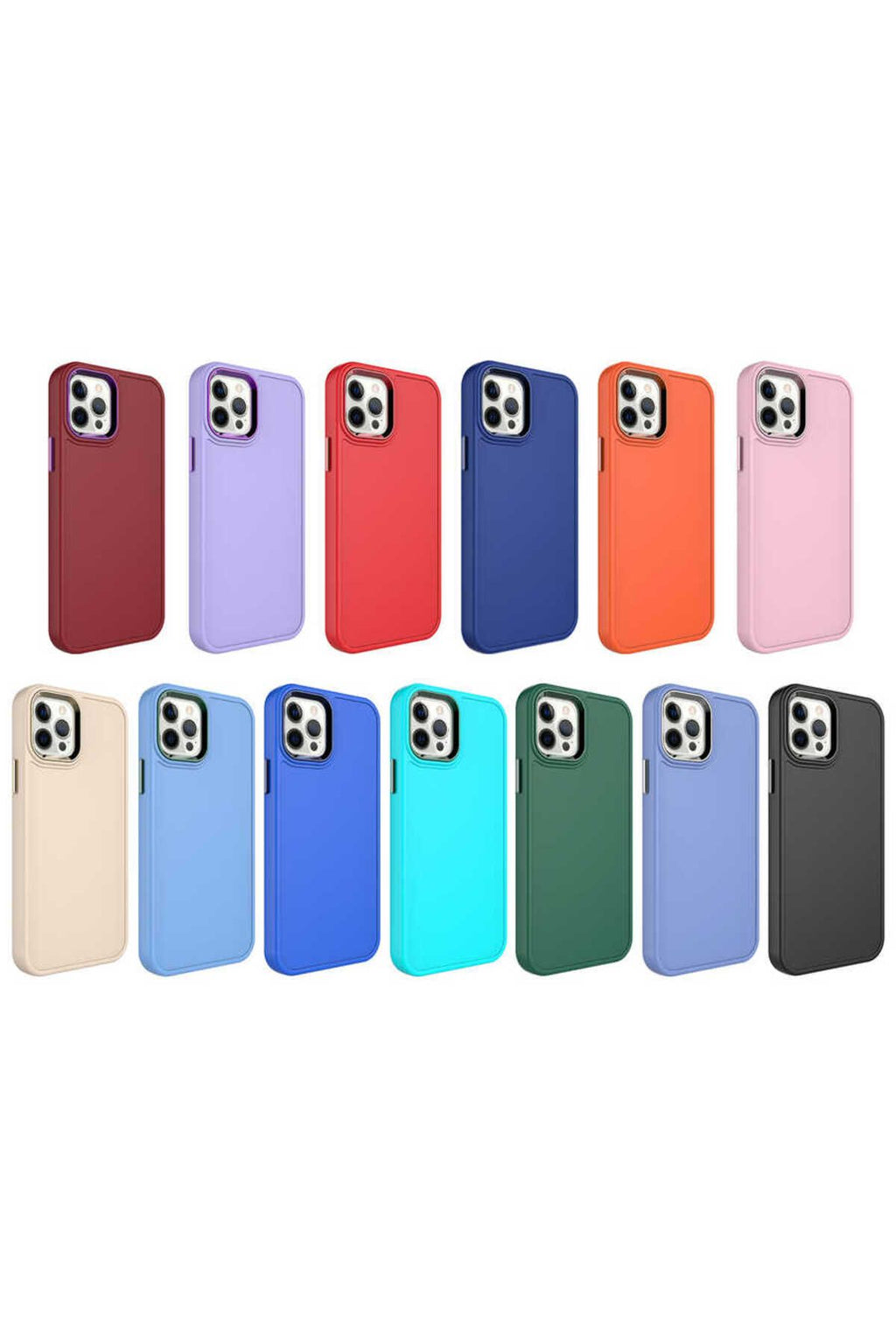 iPhone 14 Pro Uyumlu Metal Çerçeve ve Buton Tasarımlı Sert Zore Botox Kılıf-Pembe Açık