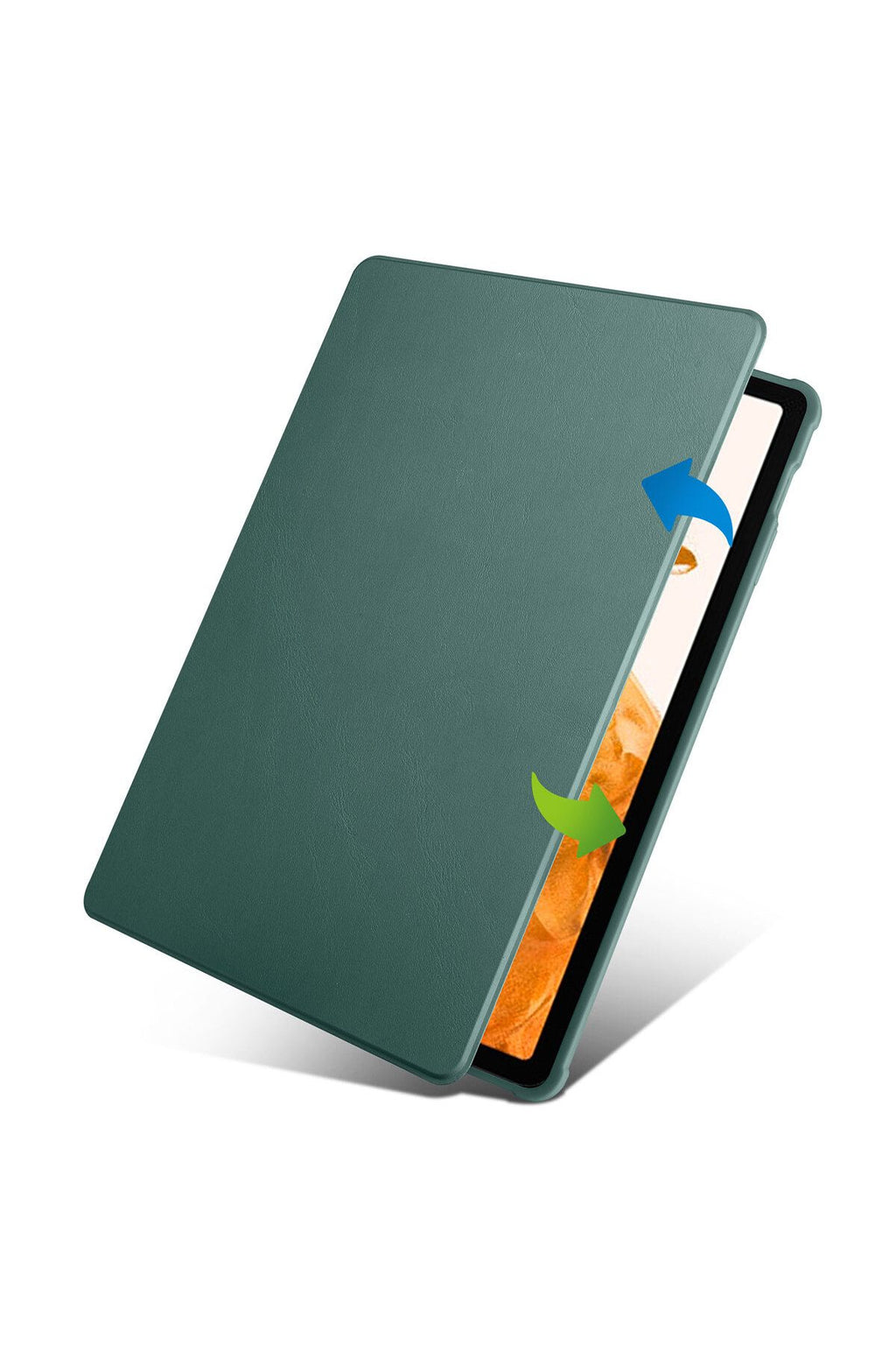 Galaxy Tab S8 Plus SM-X800 Kılıf  Uyumlu Zore Termik Kalem Bölmeli Dönebilen Standlı Kılıf-Gri