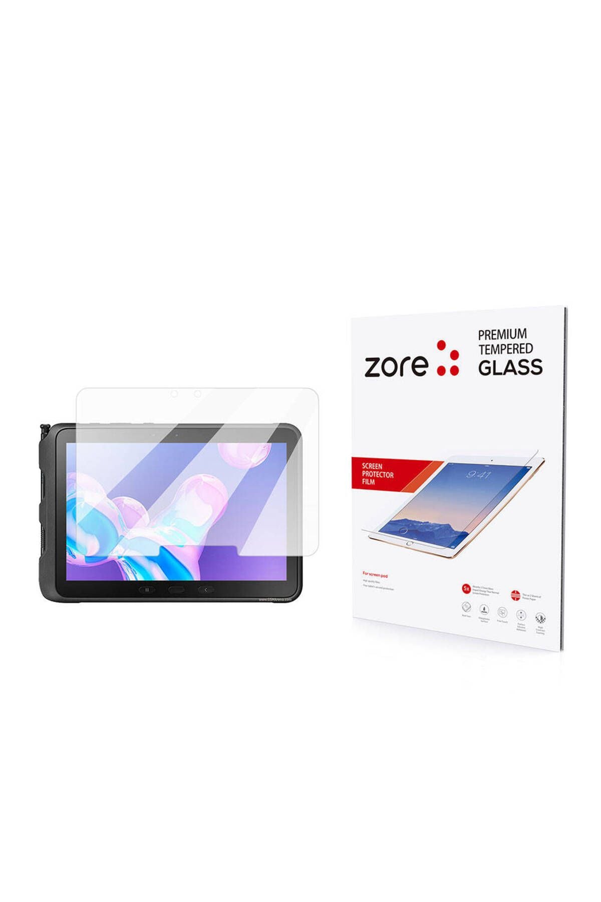 Galaxy Tab Active 4 Pro T630 Uyumlu Zore Tablet Temperli Cam Ekran Koruyucu-Renksiz