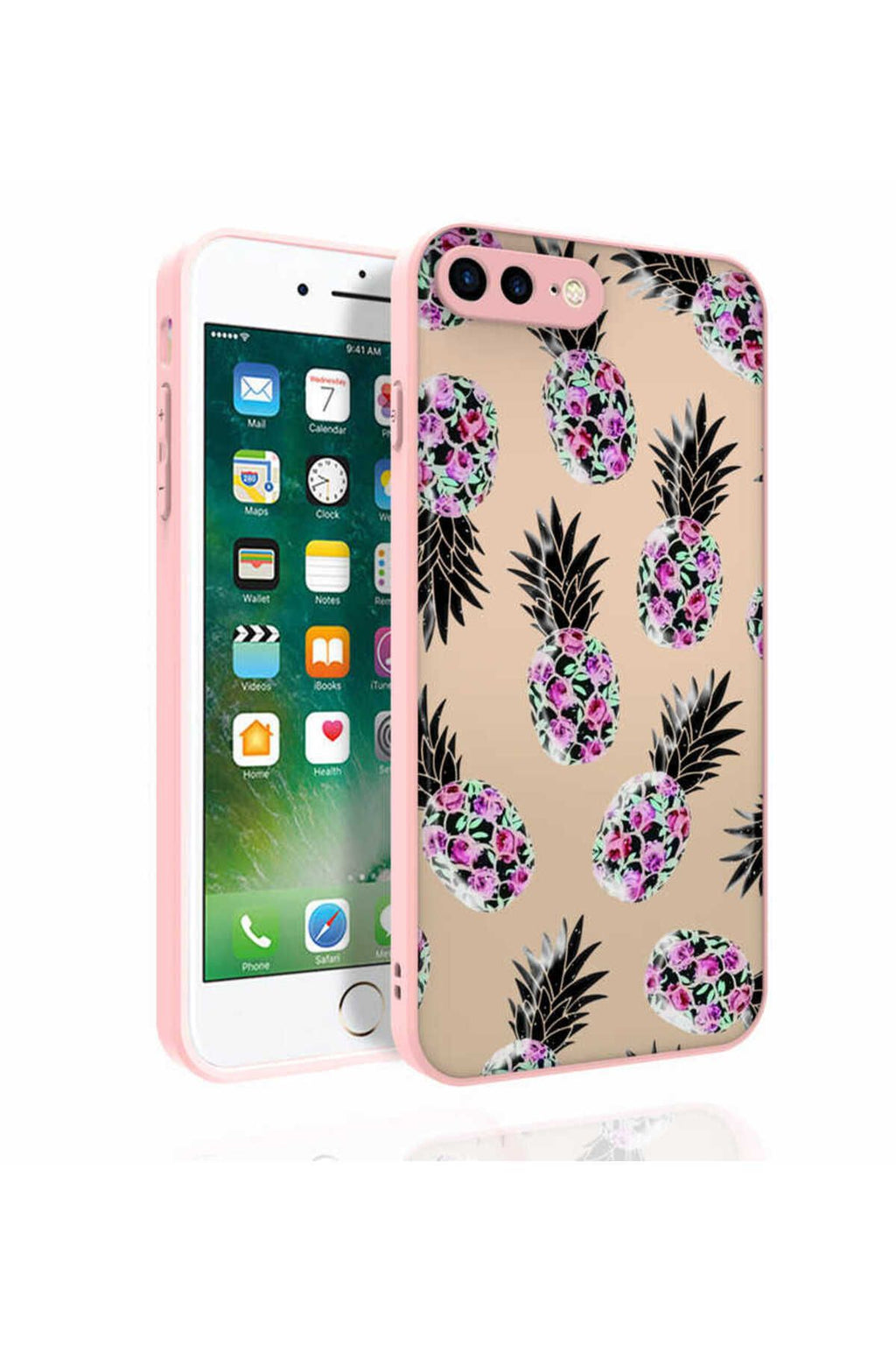 iPhone 8 Plus Kılıf Desenli Kamera Korumalı Parlak Zore Nora Kapak - NO1