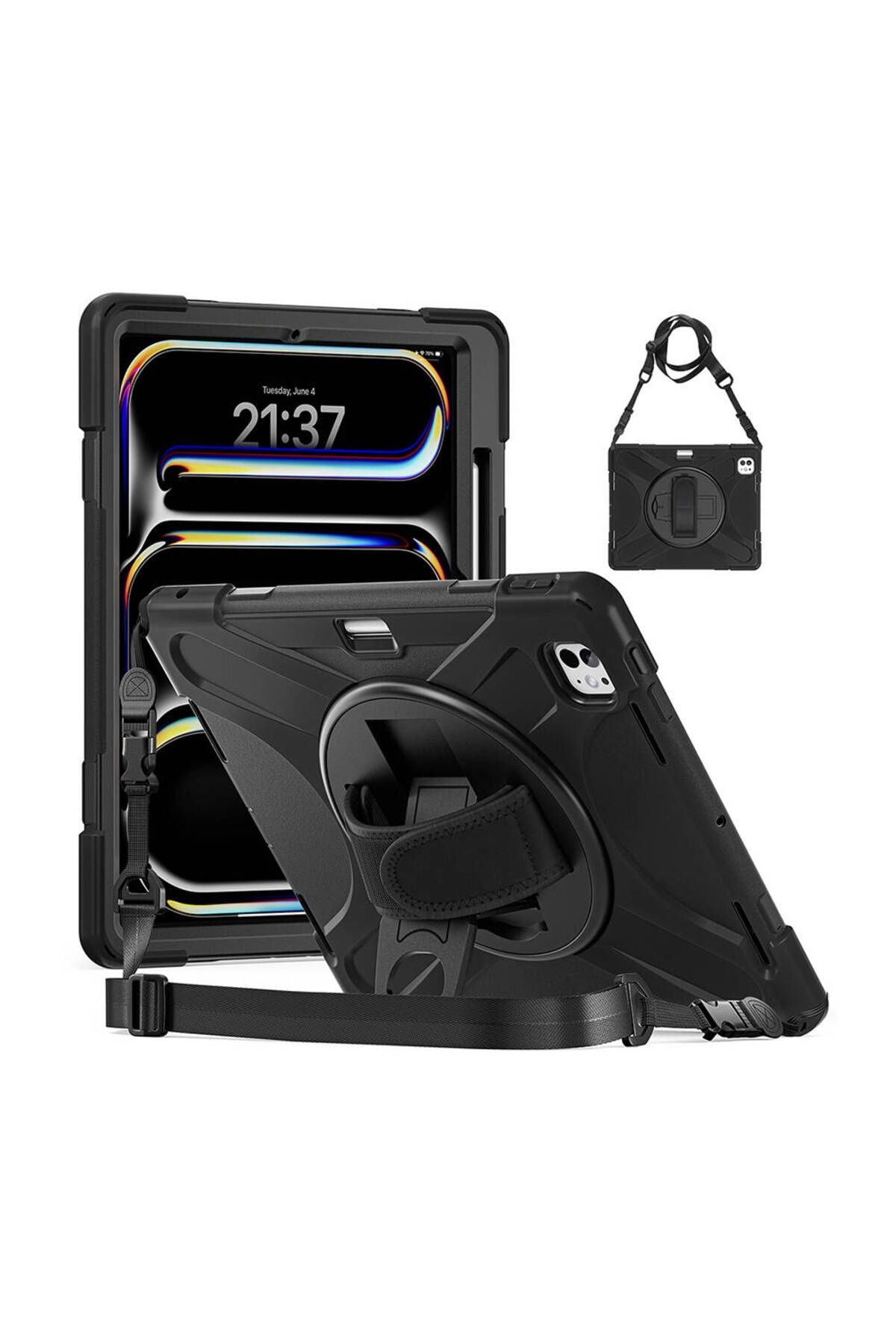 iPad Pro 13 2024 Zore Defender Tablet Silikon - Siyah