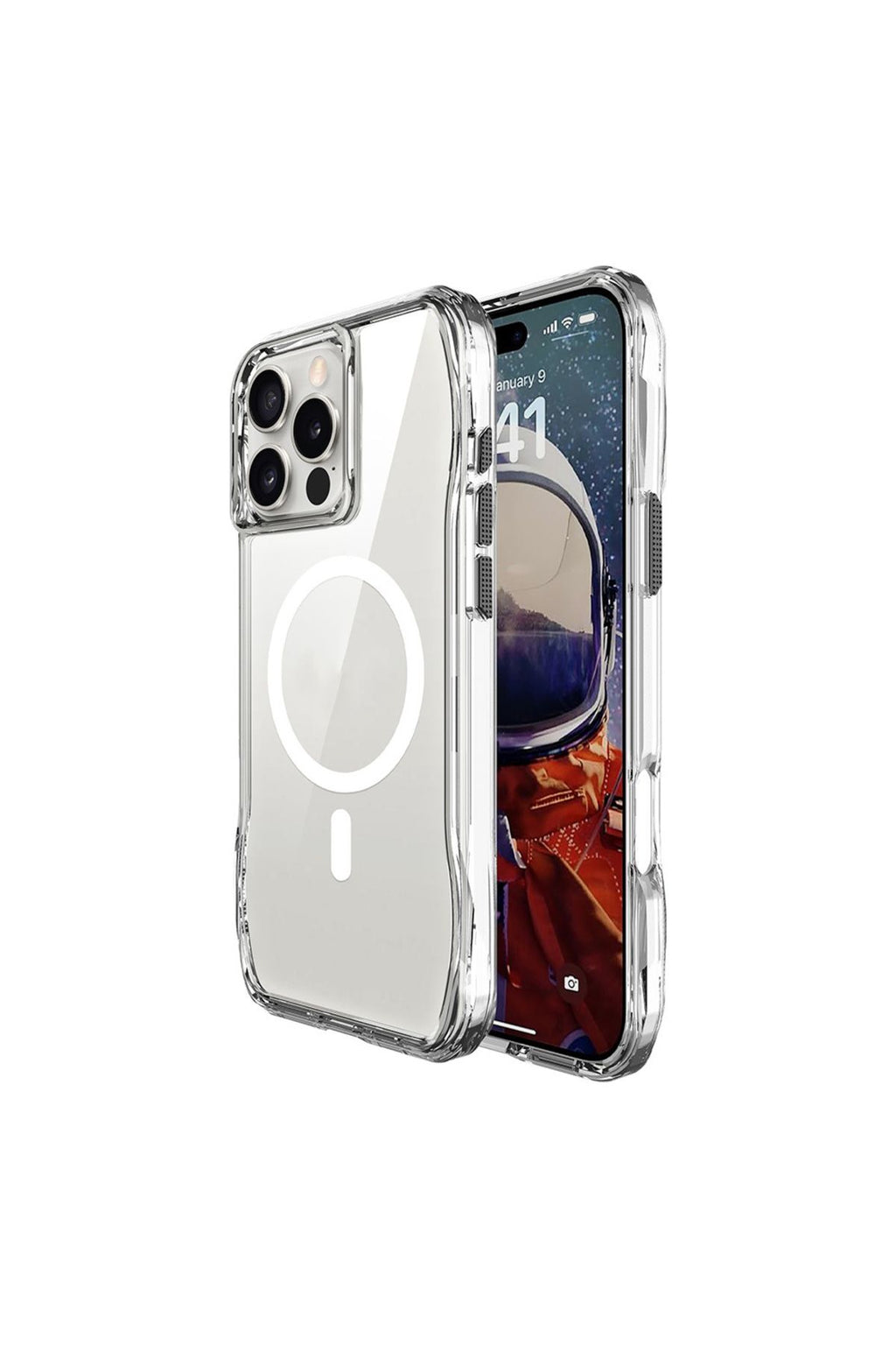 iPhone 16 Pro Max Kılıf Magsafe Şarj Özellikli AiHTTgli Şeffaf Zore İncek Kapak-Şeffaf