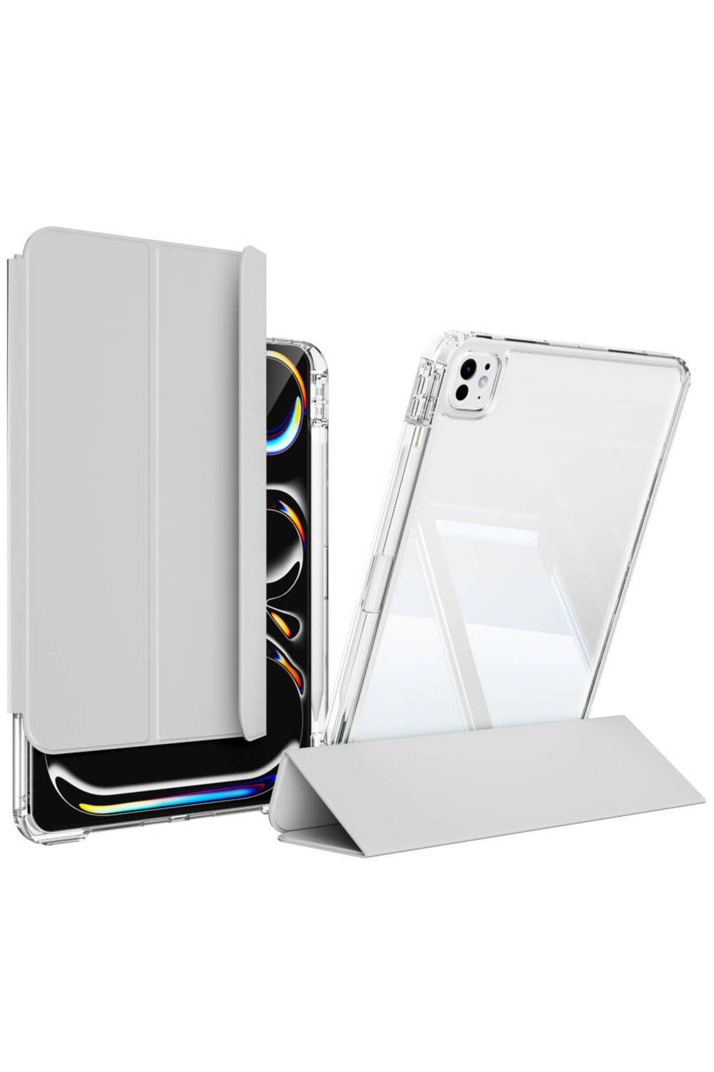 iPad Pro 13 2024 Kılıf Magnetik Ayrılabilen Airbagli Zore Sliding Tablet Kılıfı - Lacivert