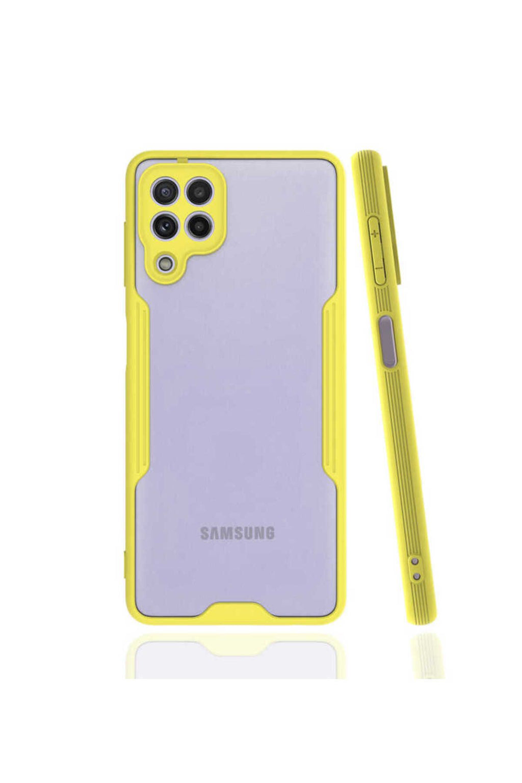 Galaxy A22 4G Kılıf Zore Parfe Kapak - Sarı