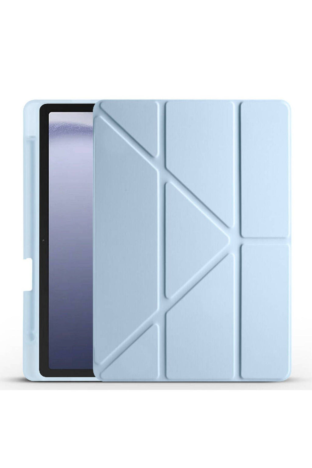 Galaxy Tab A9 Plus Kılıf Uyumlu Zore Tri Folding Kalem Bölmeli Standlı Kılıf-Lacivert