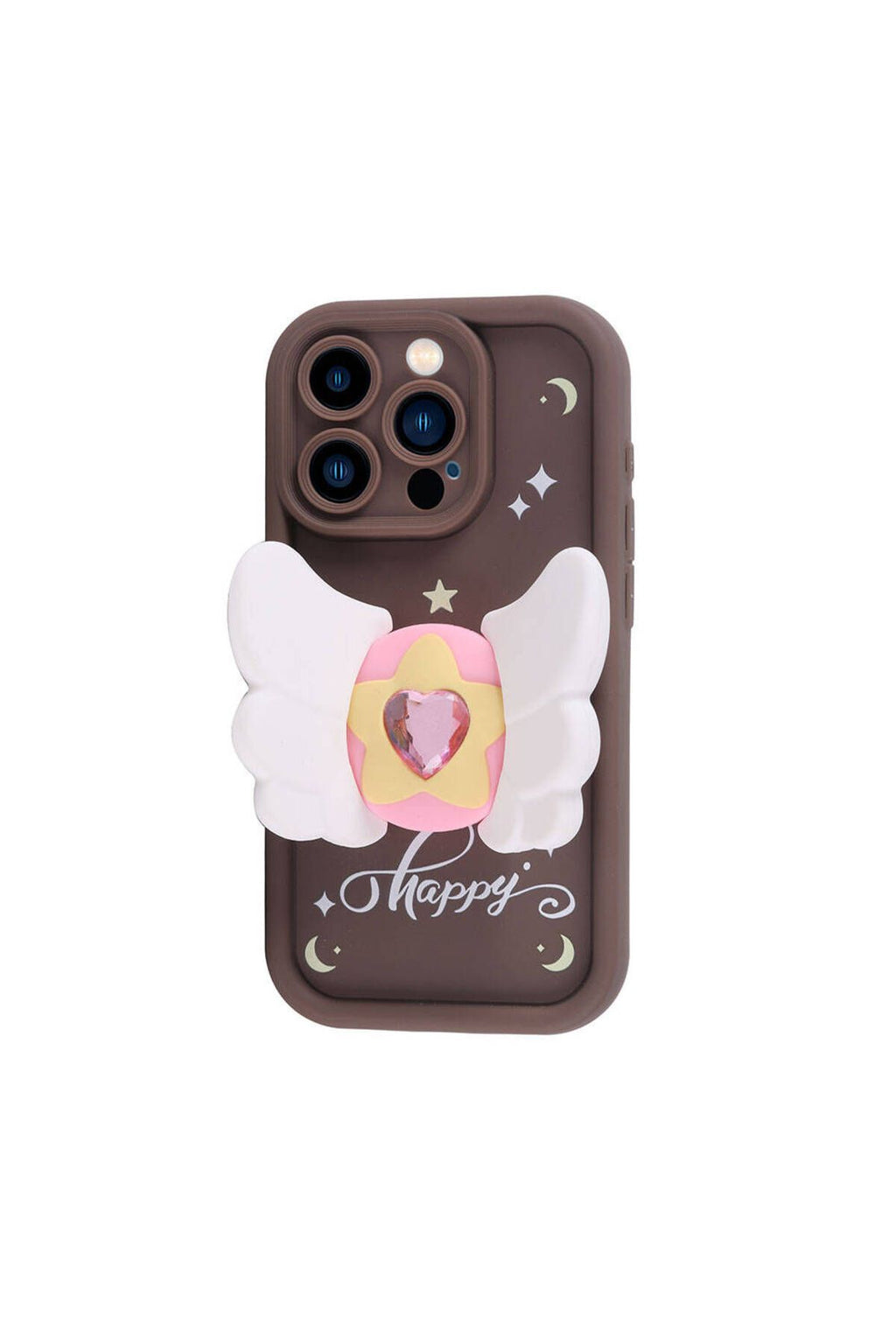 iPhone 15 Pro Kılıf Kamera Korumalı Figür Tasarımlı Zore Kapya Kapak-Pembe Açık