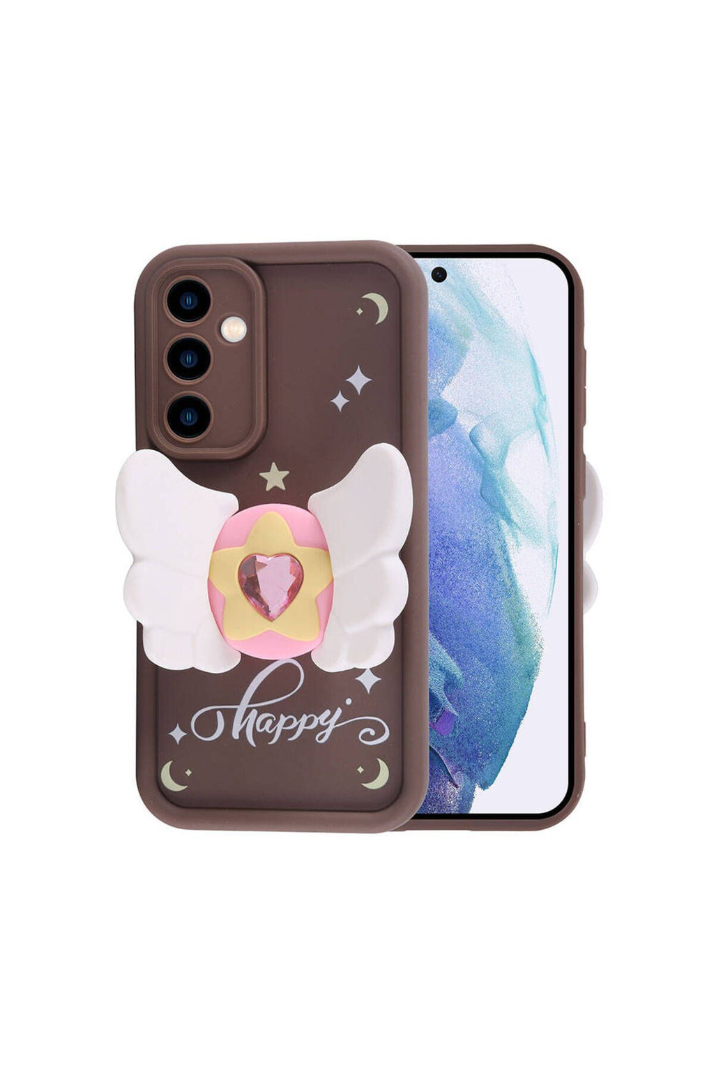 Galaxy A55 Kılıf Kamera Korumalı Figür Tasarımlı Zore Kapya Kapak - Pembe Açık