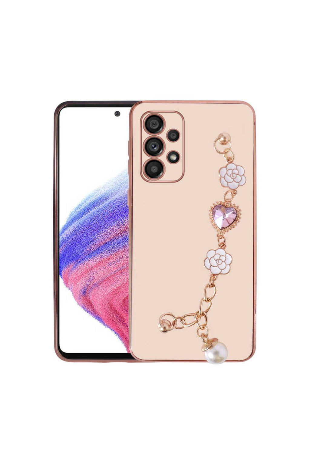 Galaxy A53 5G Kılıf El Tutamaçlı Kamera Korumalı Zore Taka Silikon Kapak - Beyaz