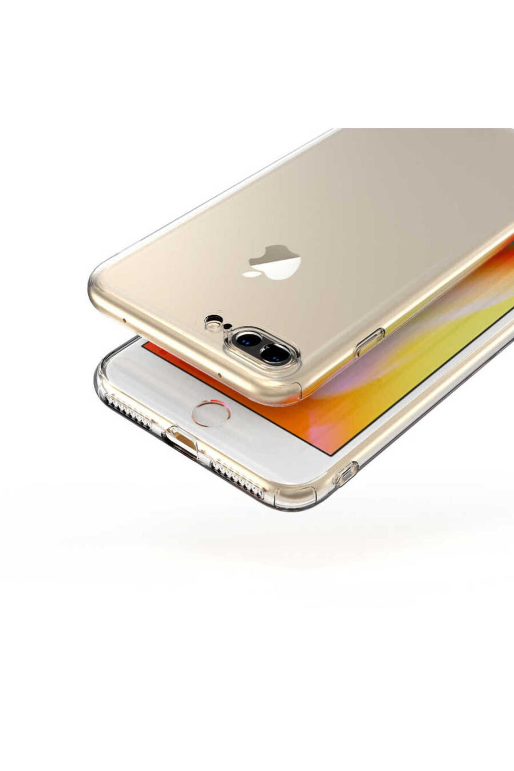 iPhone 8 Plus Kılıf Zore Kamera Korumalı Süper Silikon Kapak - Renksiz