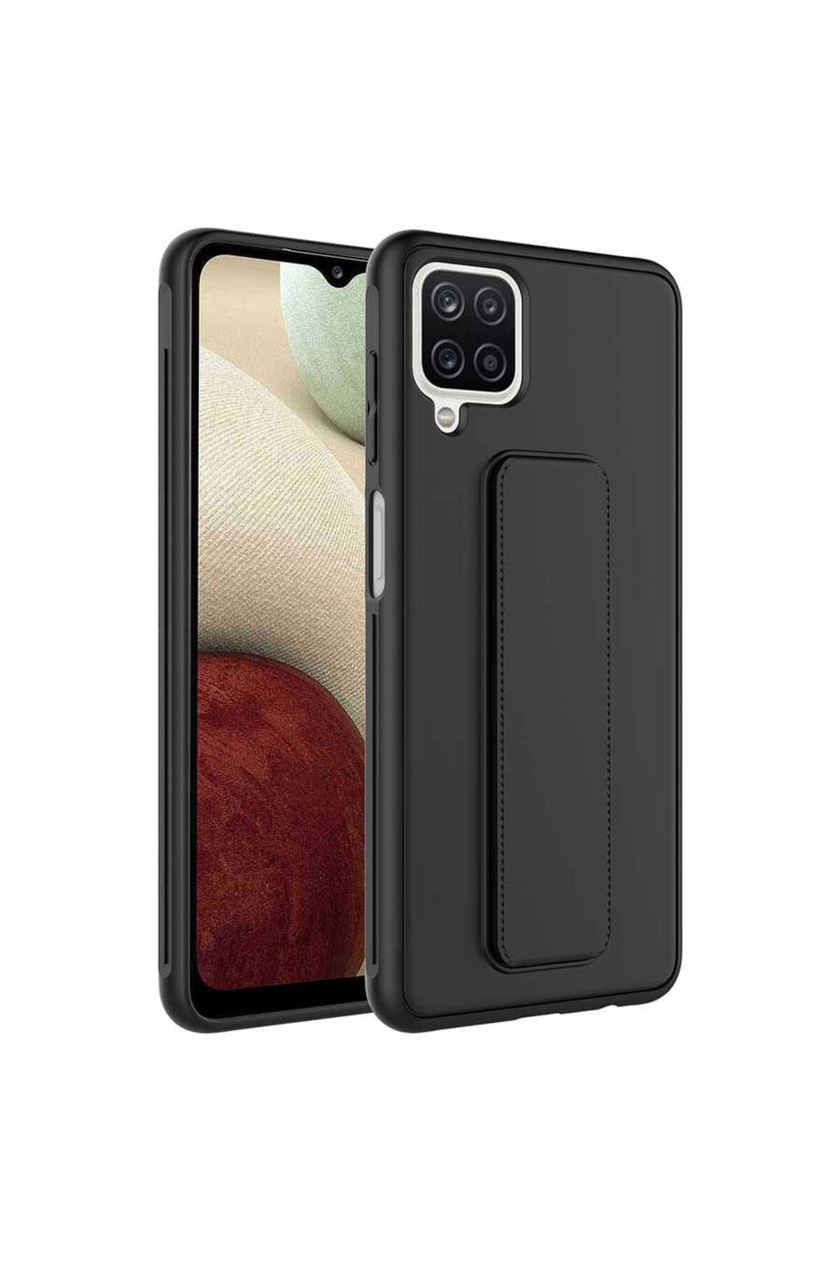 Galaxy A12 Kılıf Zore Qstand Kapak - Gri