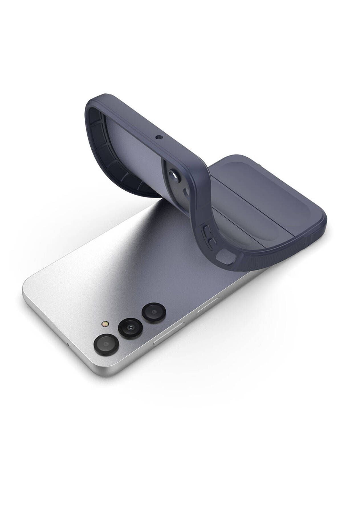 Galaxy A05S Kılıf Esnek TPU Oyuklu Arka Yüzey Tasarımlı Zore Etnik Silikon Kapak - Koyu Yeşil