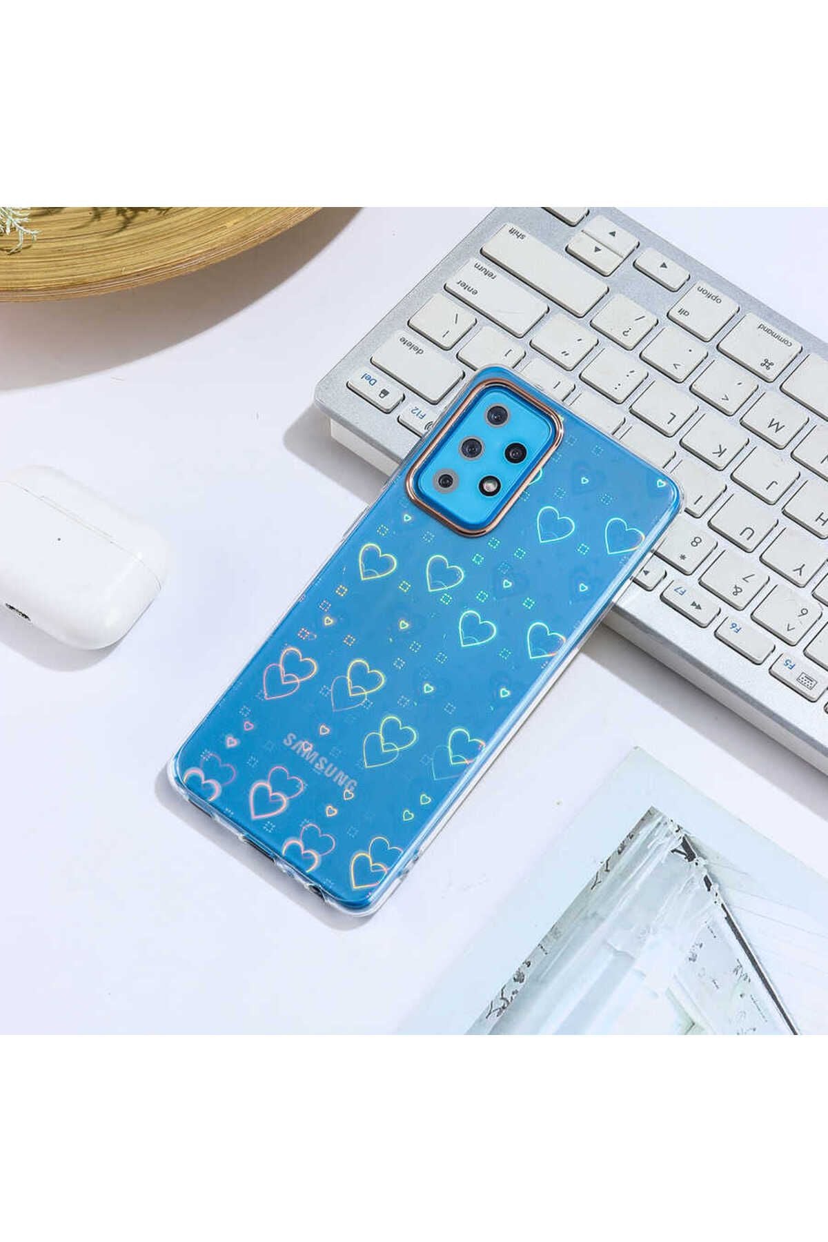 Galaxy A52 Kılıf Zore Sidney Desenli Sert Kapak - Heart No1