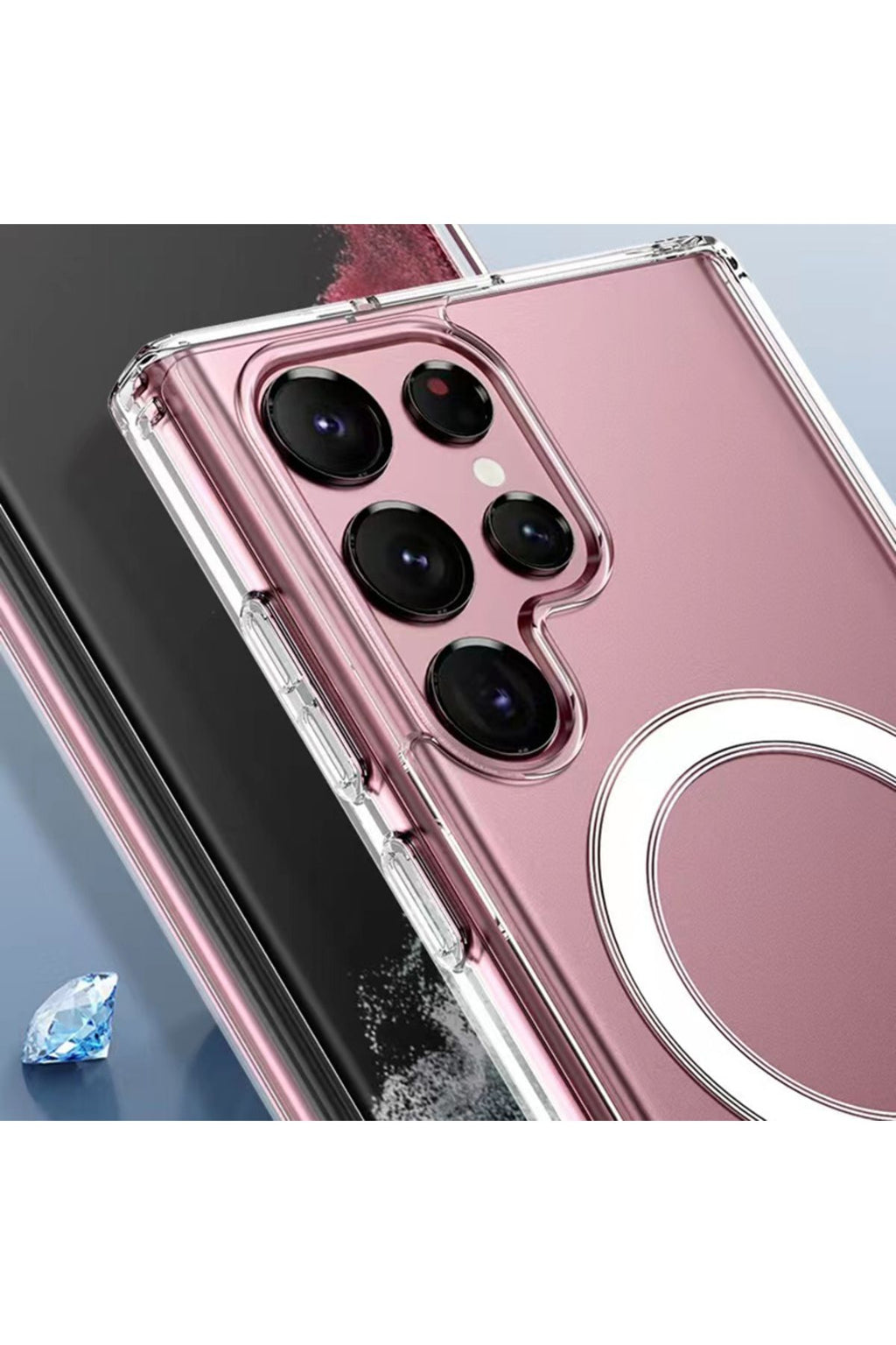 Galaxy S23 Ultra Uyumlu Zore Tacsafe Wireless Kılıf-Renksiz