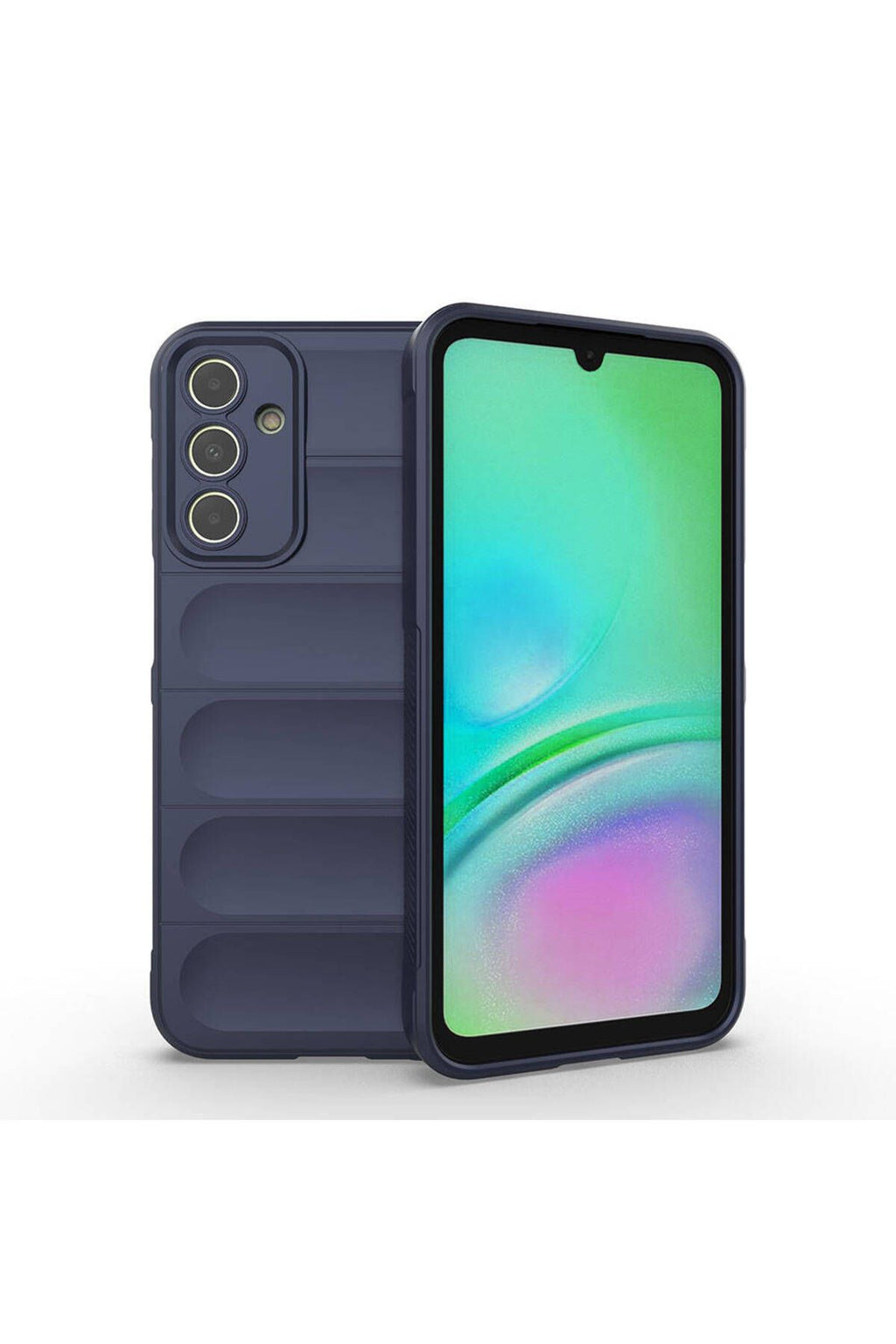 Galaxy A15 Kılıf Esnek TPU Oyuklu Arka Yüzey Tasarımlı Zore Etnik Silikon Kapak - Lacivert