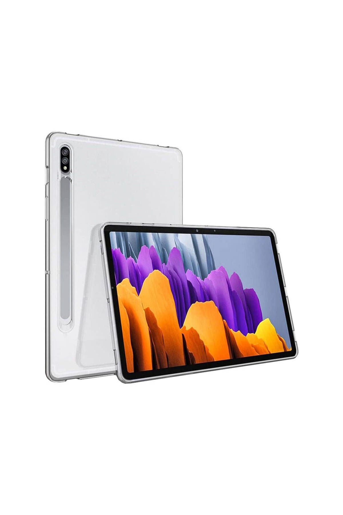 Galaxy Tab S8 Kılıf  Uyumlu Zore Tablet Süper Silikon Kapak-Renksiz