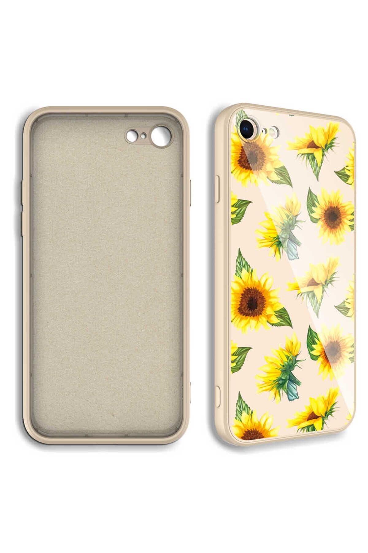 iPhone SE 2020 Kılıf Kamera Korumalı Desenli Sert Silikon Zore Epoksi Kapak - NO4