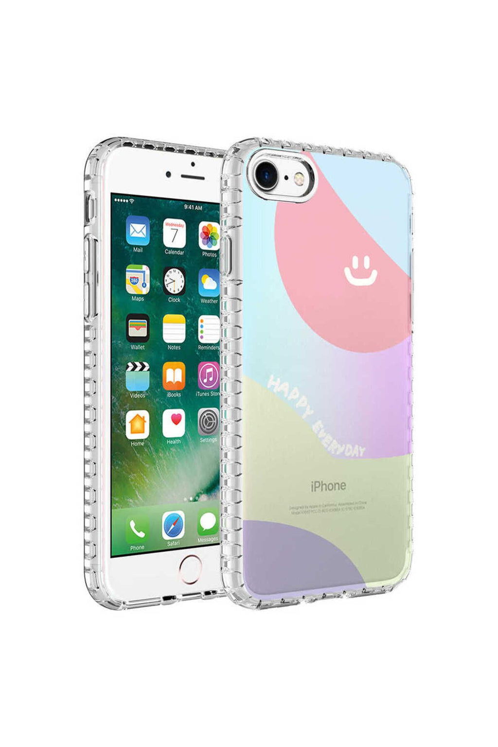 iPhone SE 2020 Kılıf Airbag Kenarlı Renkli Desenli Silikon Zore Elegans Kapak - NO6