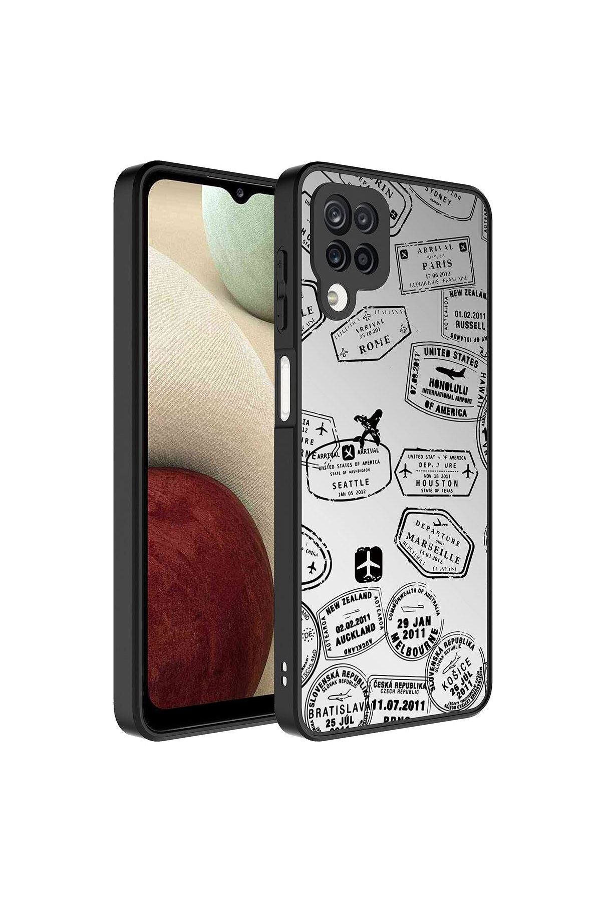 Galaxy A12  uyumlu Kılıf Aynalı Desenli Kamera Korumalı Parlak  Mirror Kapak - Süper Anne