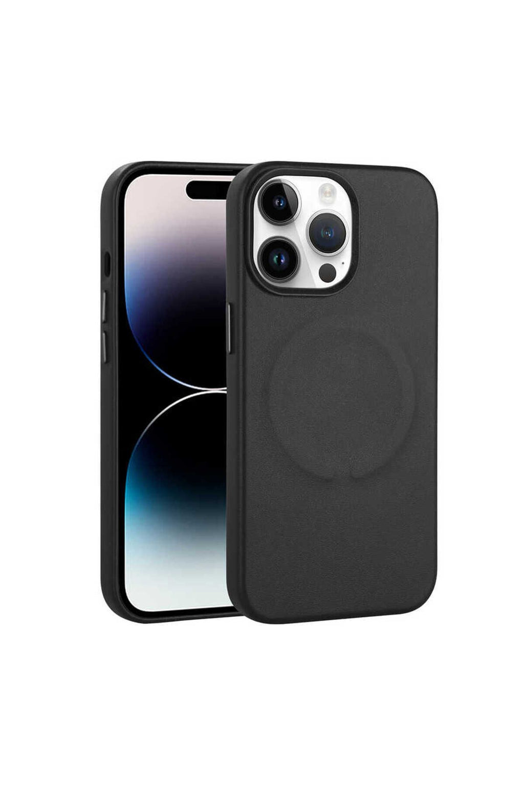 iPhone 14 Pro Uyumlu PU Deri Magsafe Wireless Şarj Özellikli Zore Derix Kılıf-Kahverengi