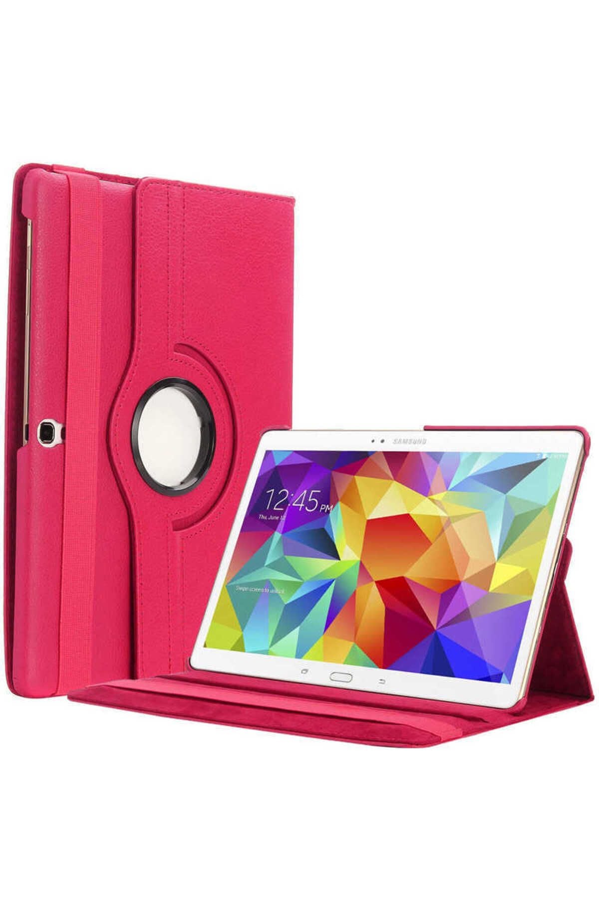 Galaxy Tab S3 9.7 T820  Uyumlu Zore Dönebilen Standlı Kılıf-Beyaz