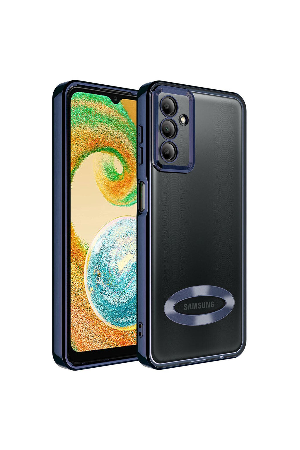 Galaxy A24 Kılıf Kamera Korumalı Logo Gösteren Zore Omega Kapak - Rose Gold