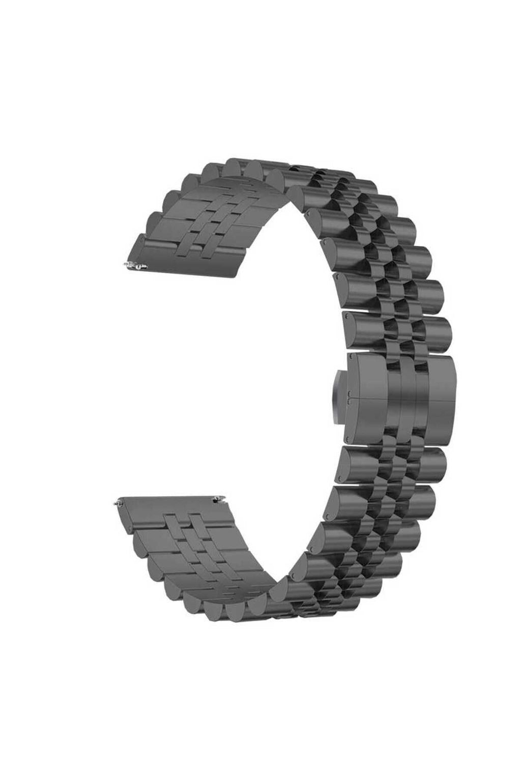 Galaxy Watch Active 2 44mm Uyumlu KRD-36 20mm Metal Zore Kordon-Gümüş-Siyah