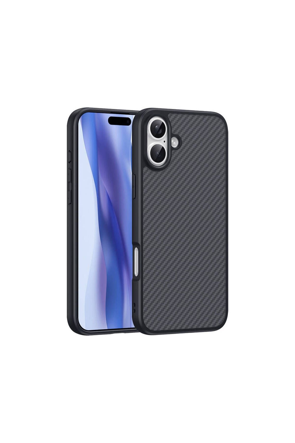 iPhone 16 Plus Uyumlu Magsafe Şarj Özellikli Karbon Fiber Tasarımlı Zore Elnino Kapak
