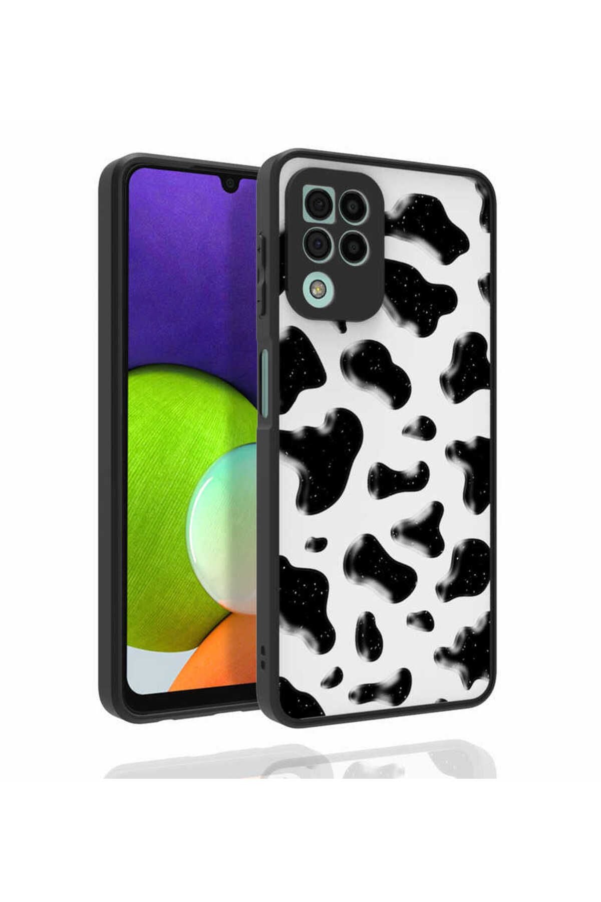 Galaxy A22 4G Kılıf Desenli Kamera Korumalı Parlak Zore Nora Kapak - NO2