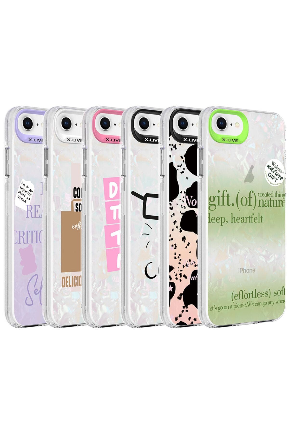 iPhone SE 2020 Kılıf Mermer Desenli Zore Marbello Kapak - Beyaz