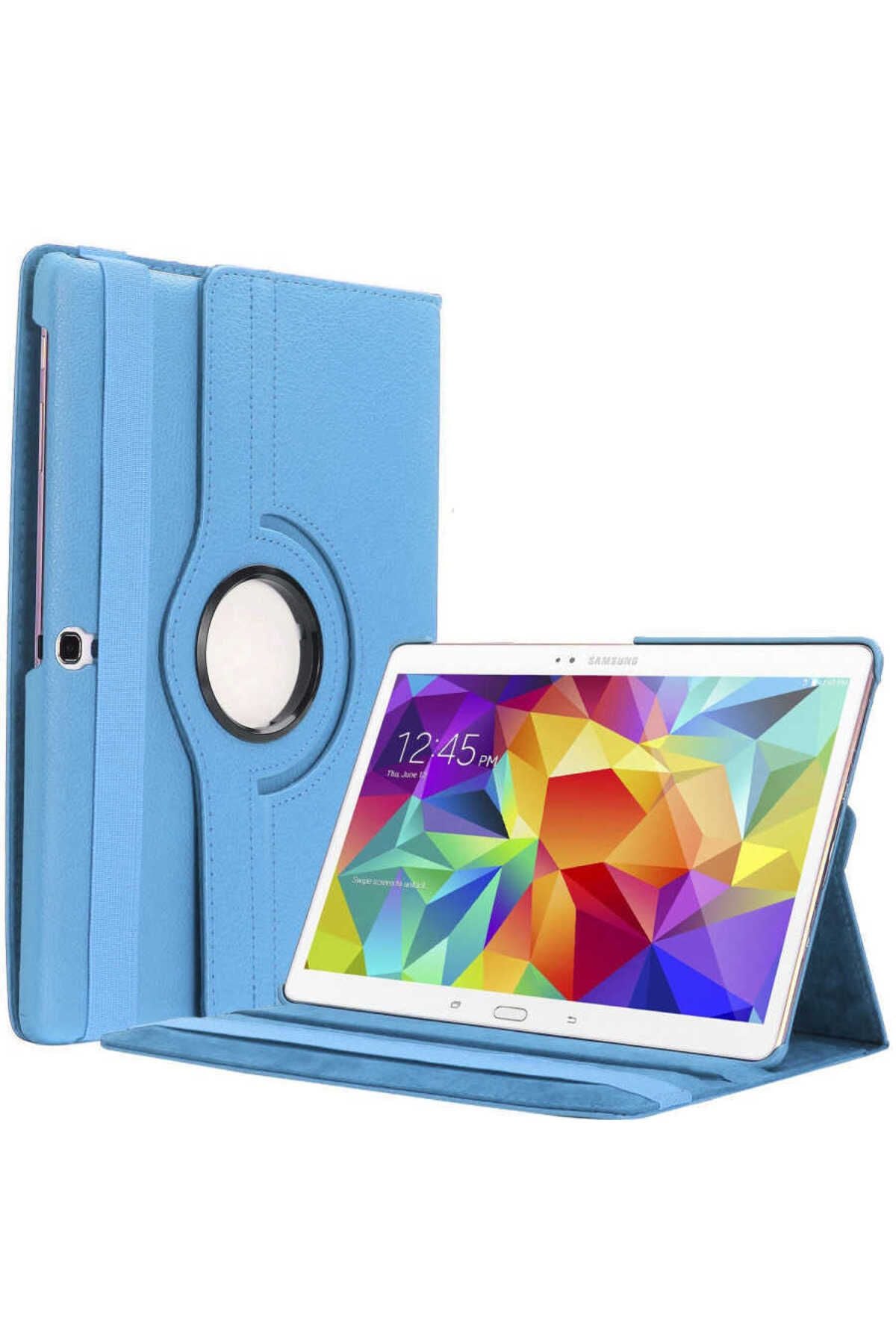 Galaxy Tab S3 9.7 T820  Uyumlu Zore Dönebilen Standlı Kılıf-Beyaz