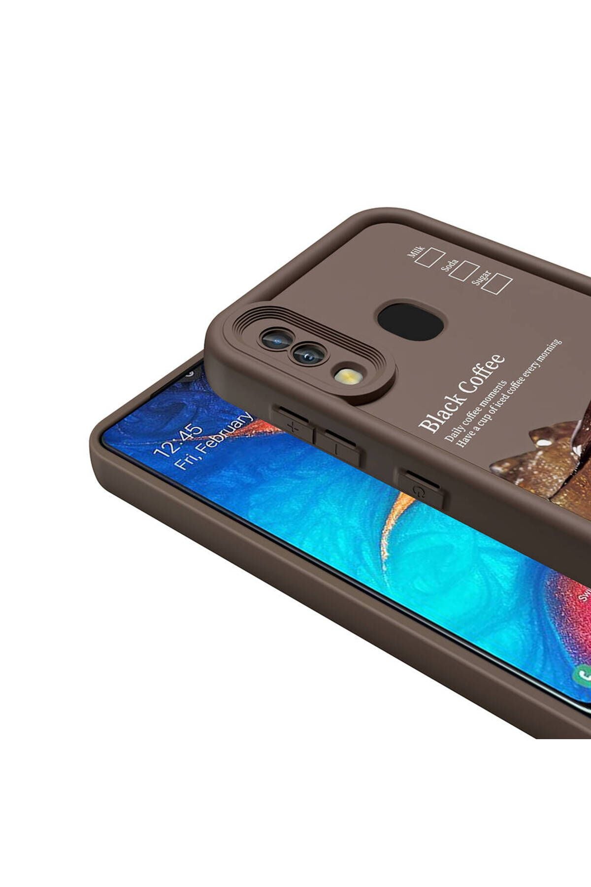 Galaxy A20 Kılıf Kamera Korumalı Baskılı Arka Yüzey GLLP Klas Kapak - Siyah