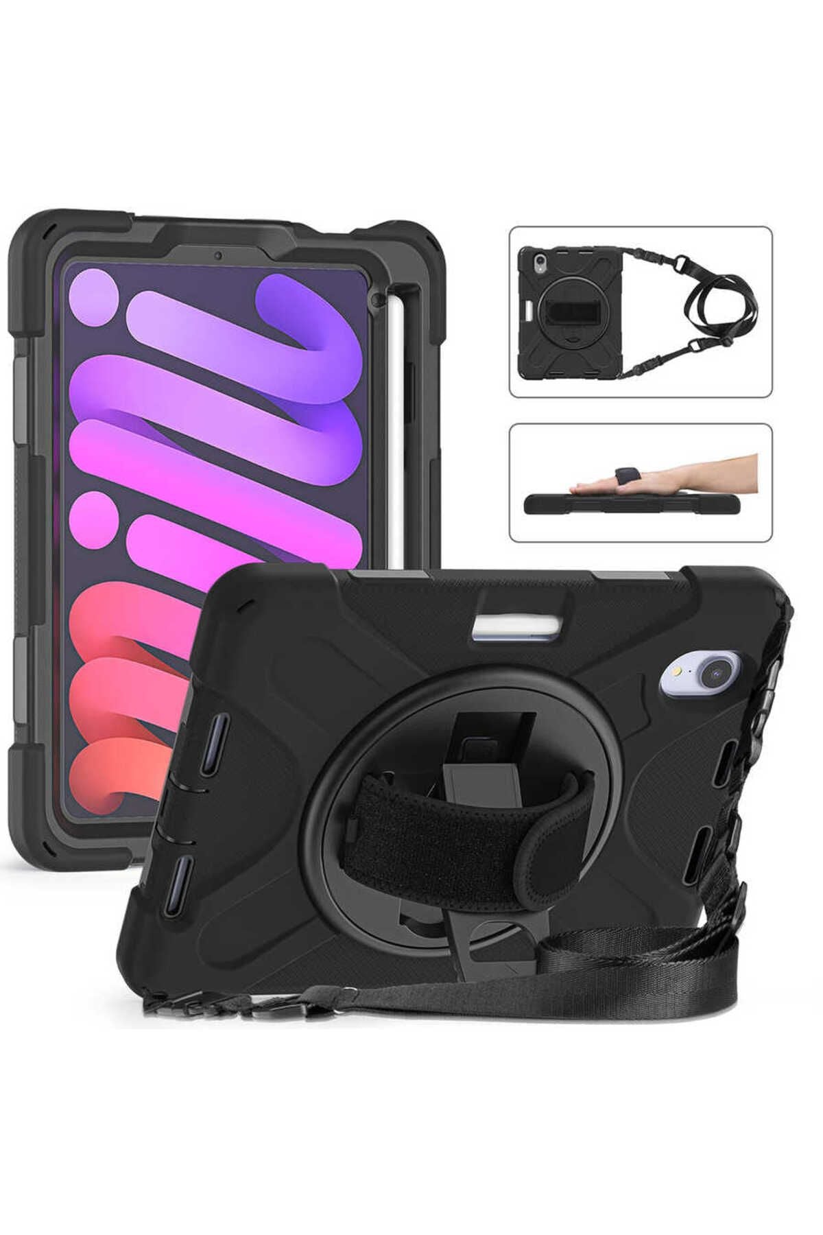 iPad Mini 2021 (6.Nesil) Zore Defender Tablet Silikon - Siyah