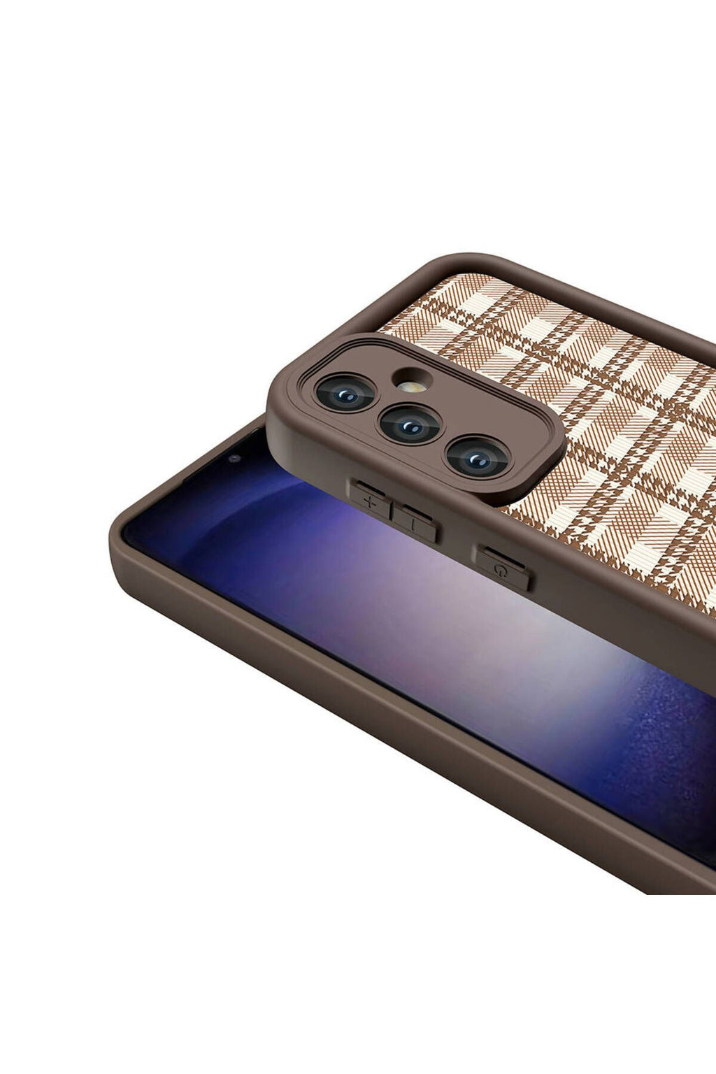 Galaxy S24 Kılıf Kamera Korumalı Baskılı Arka Yüzey Zore Klas Kapak - Açık Kahve