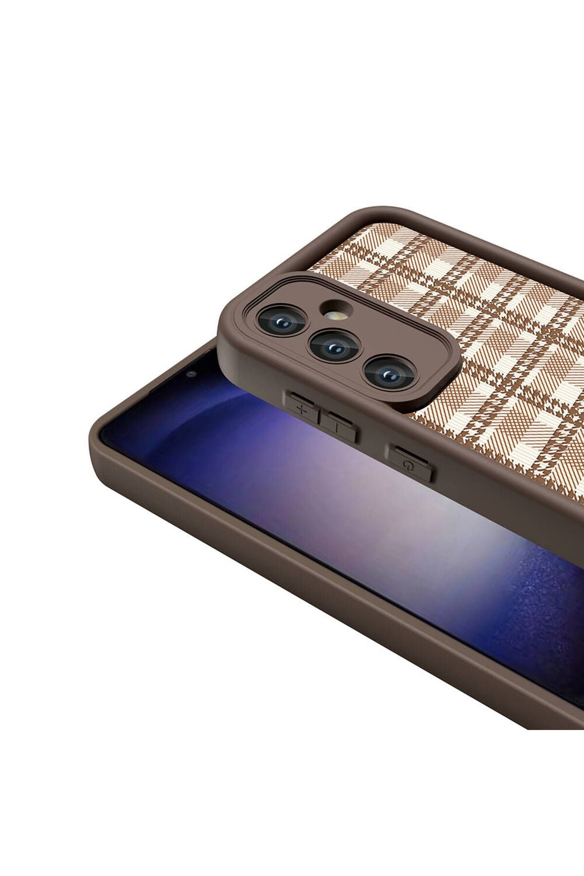 Galaxy S24 Kılıf Kamera Korumalı Baskılı Arka Yüzey Zore Klas Kapak - Açık Kahve
