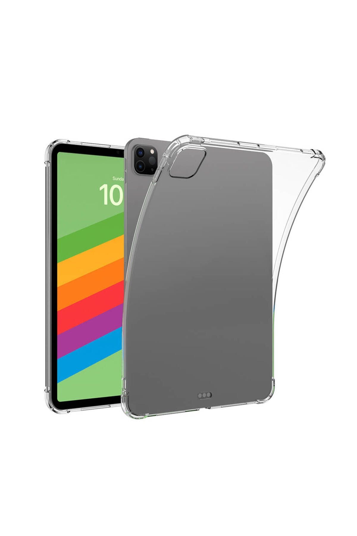 Apple iPad Pro 13 2024 Kılıf Uyumlu Zore Tablet Nitro Anti Shock Silikon Kapak-Şeffaf