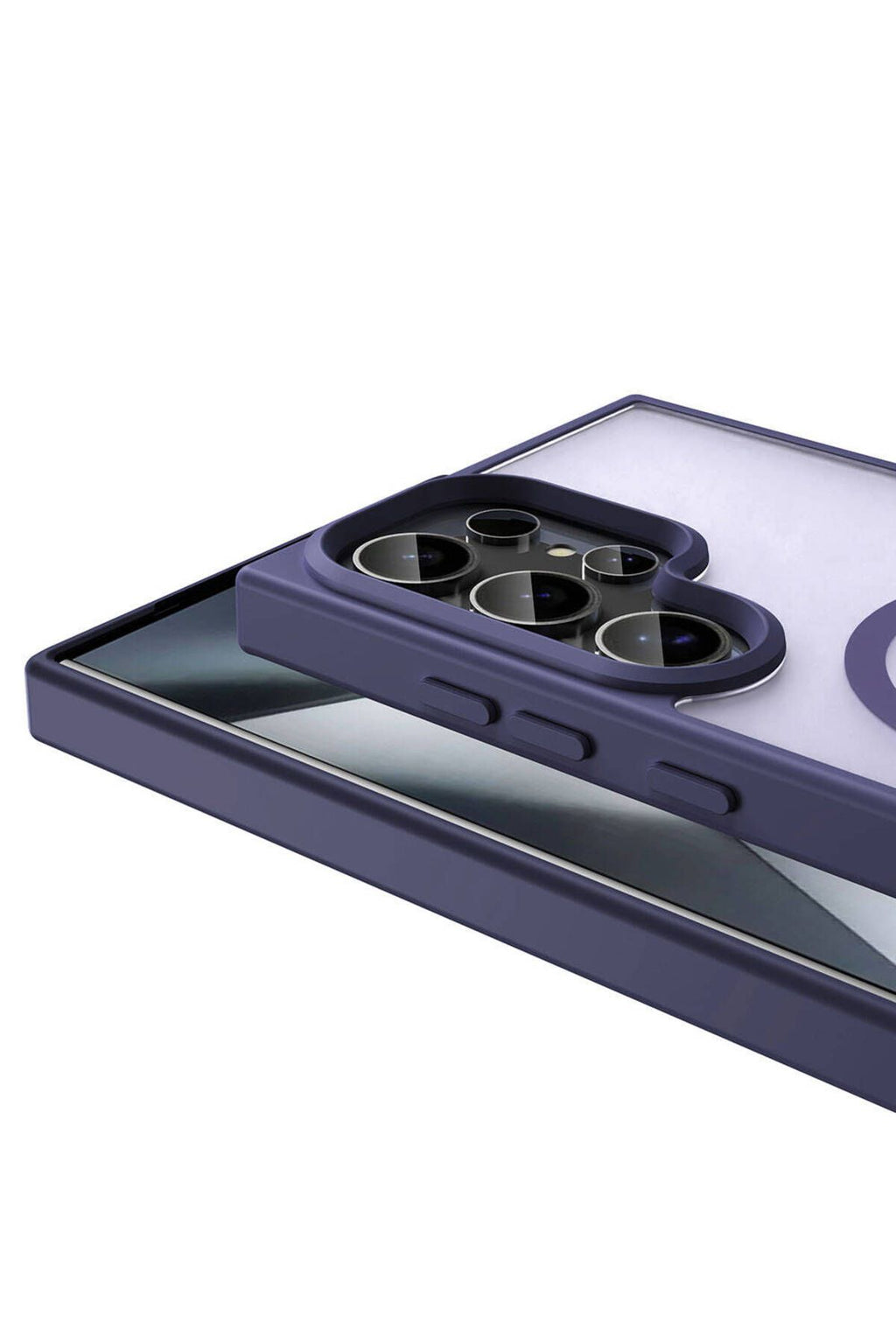 Galaxy S23 Ultra Kılıf Magsafe Şarj Özellikli Mat Arka Yüzey Zore Sio Kapak-Lacivert