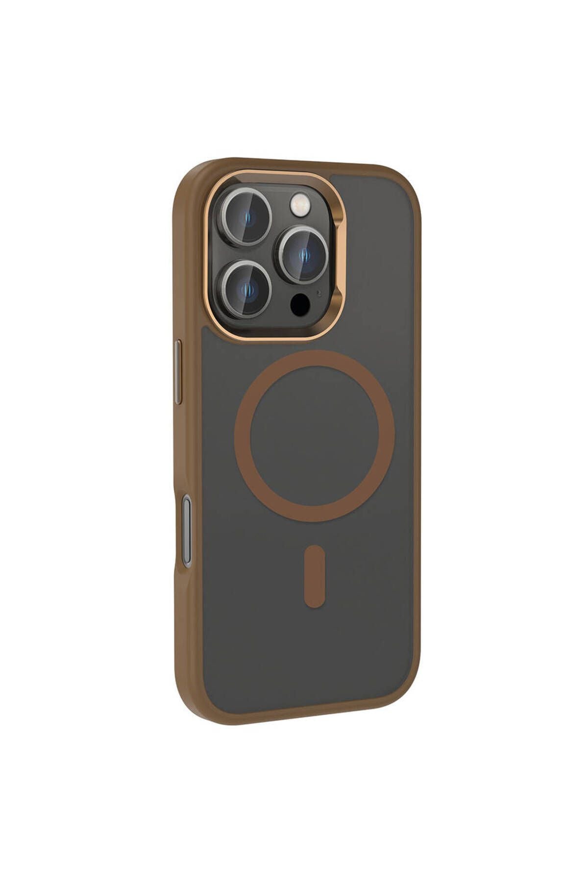 Apple iPhone 16 Pro Max Kılıf Magsafe Şarj Özellikli Parlak Kamera Çerçeveli Zore Kost Kapak-Rose Br