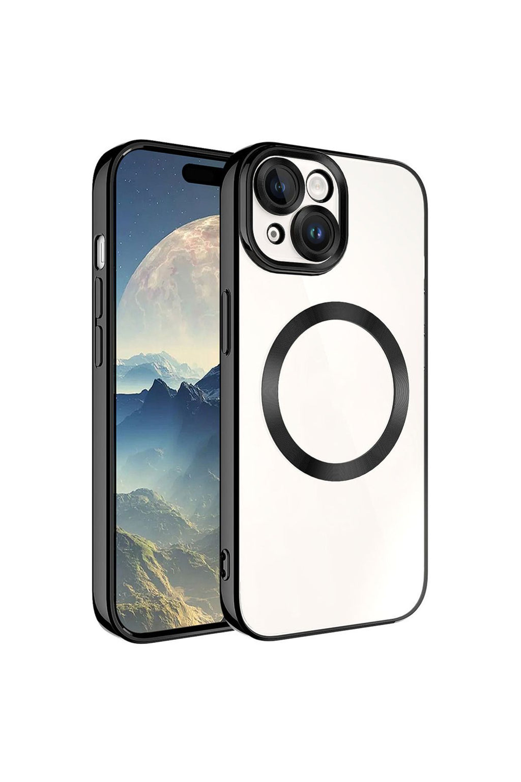 iPhone 15 Plus Uyumlu Magsafe Wireless Şarj Özellikli Zore Setro Silikon-Gold