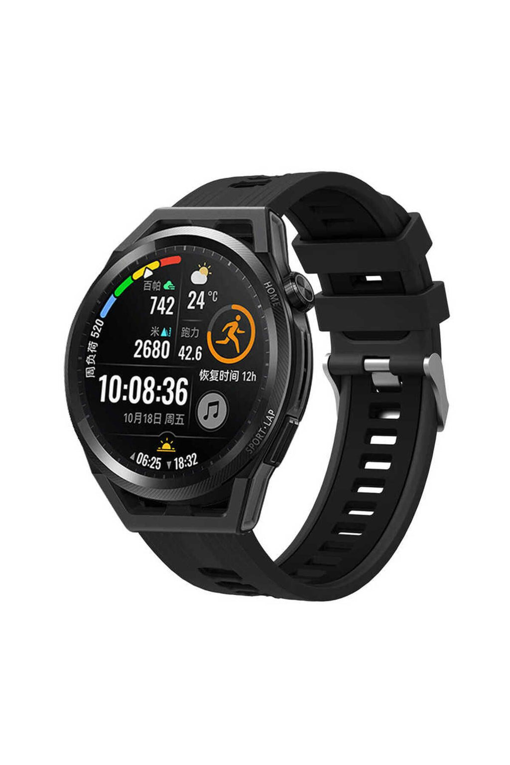 Galaxy Watch Active 2 44mm KRD-55 Uyumlu Zore Kordon-Siyah-Kırmızı