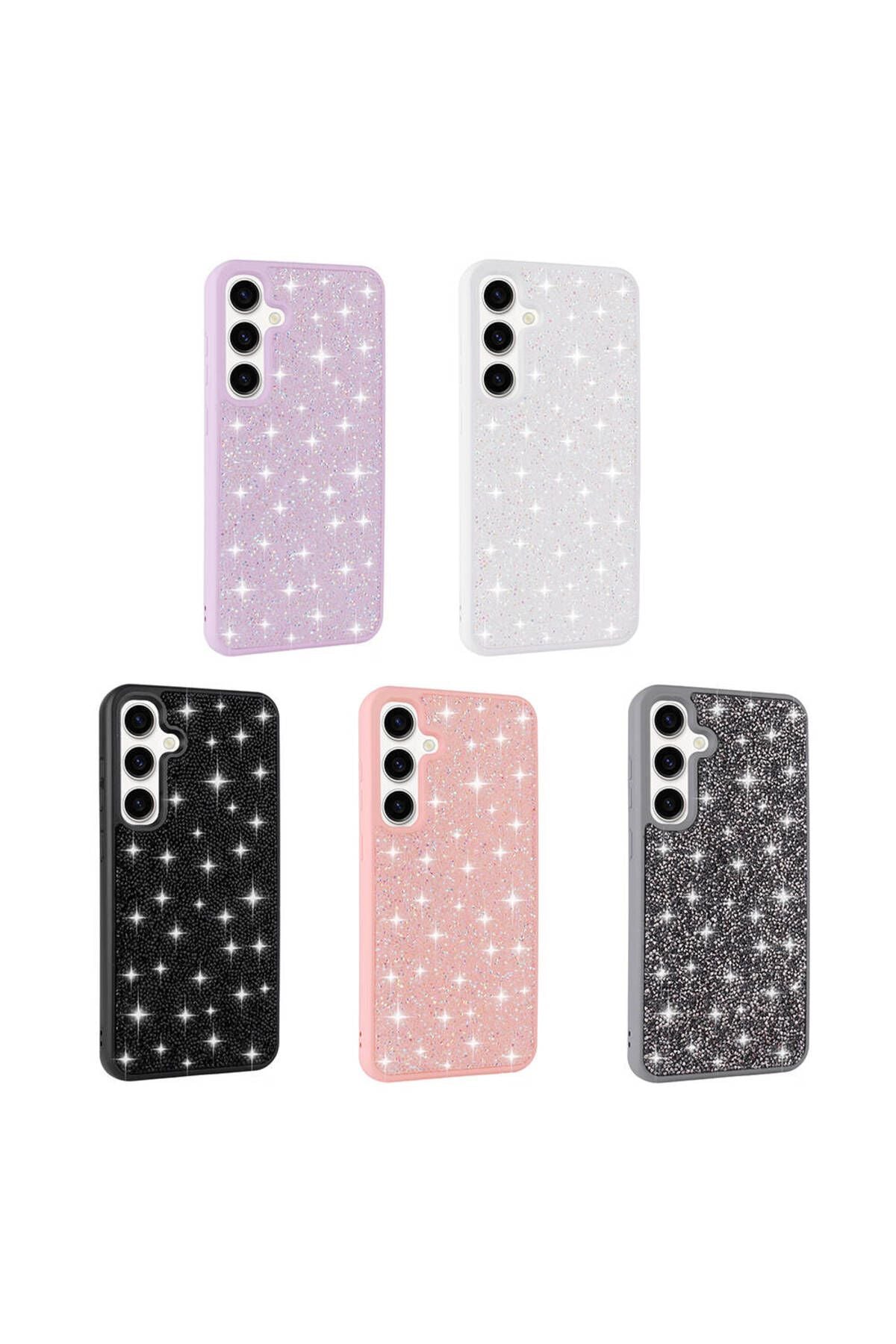 Galaxy S24 Uyumlu Parlak Taşlı Tasarım Pırlanta Zore Kılıf-Lila