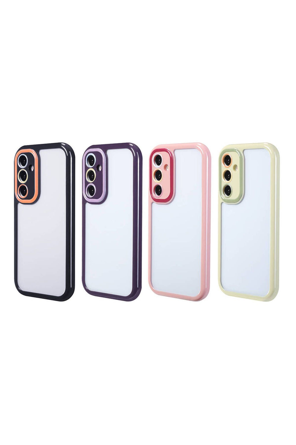 Galaxy A34 Kılıf Kamera Korumalı Renkli Kenar ve Çerçeve Tasarımlı Zore Vitamin Kapak-Mürdüm