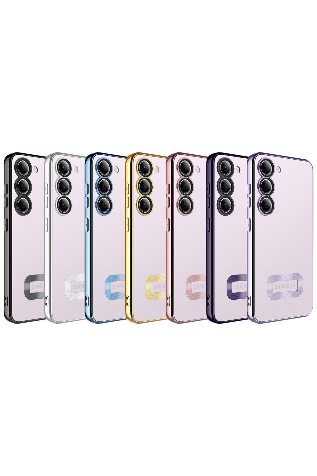 Galaxy S23 Uyumlu Kamera Korumalı Logo Gösteren Zore Omega Kılıf-Lila