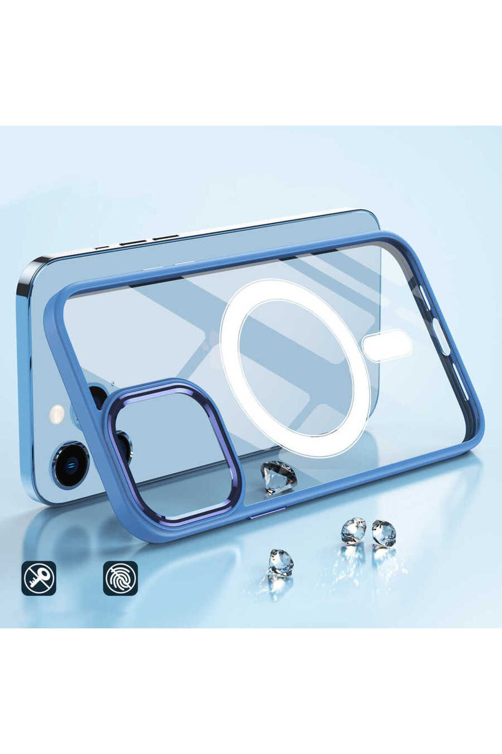 iPhone 14 Uyumlu Wireless Şarj Özellikli Zore Krom Magsafe Silikon Kılıf-Koyu Yeşil