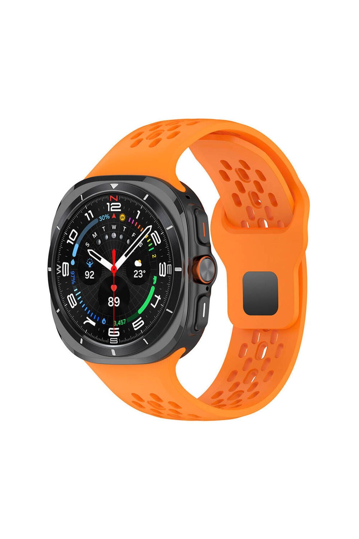 Galaxy Watch Ultra 47mm Zore KRD-119 Delikli Tasarım Silikon Kordon-Turuncu