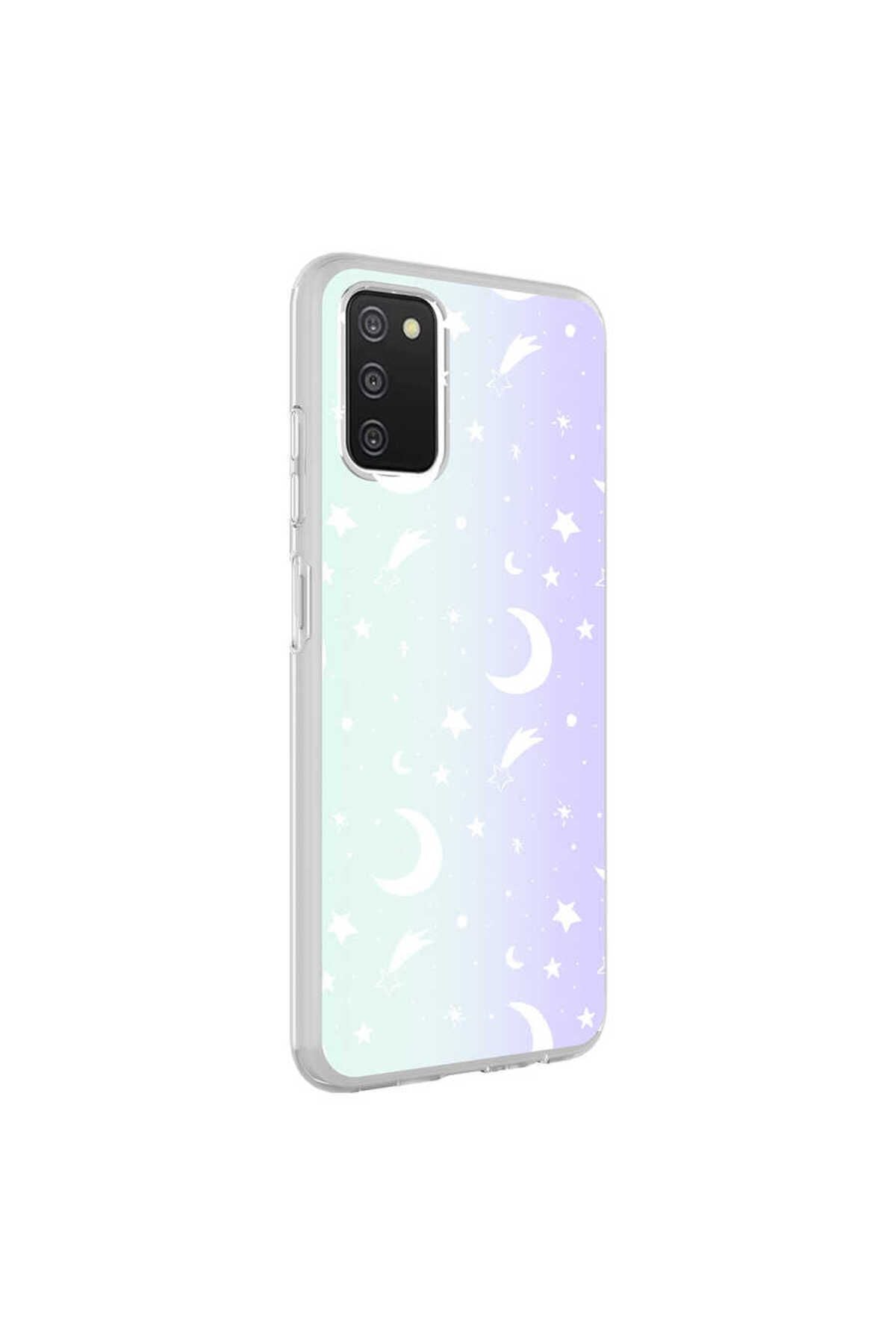Galaxy A03S Kılıf Zore M-Blue Desenli Kapak - Heart No3