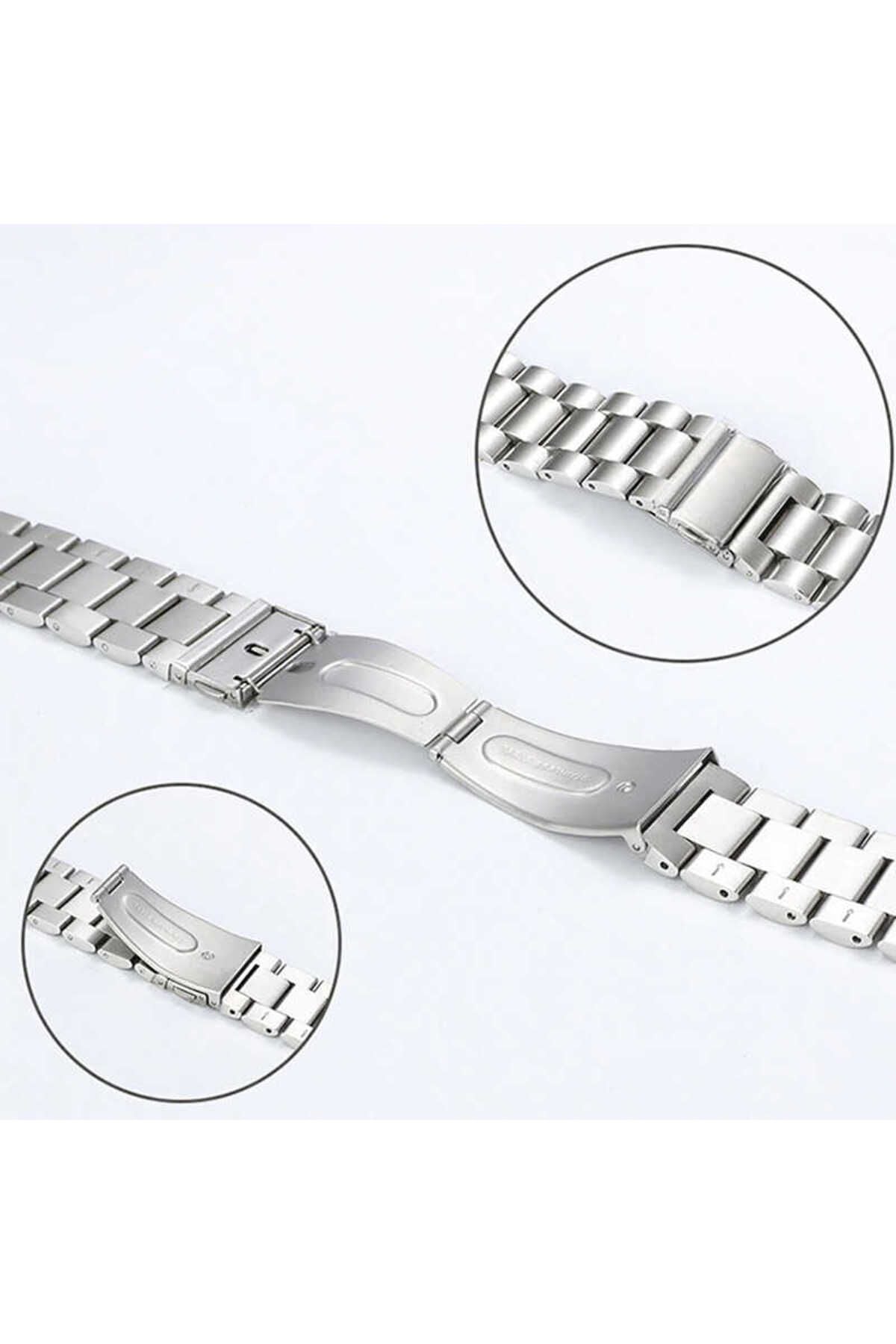 Galaxy Watch 46mm (22mm) Uyumlu KRD-04 Metal Zore Kordon-Gümüş